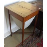 A circa 1900 walnut sewing table,