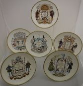 A collection of eight Royal Crown Derby English bone china "Benjamin Britten" plates commissioned