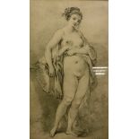 AFTER F BOUCHER "Nude maiden" black and white print,