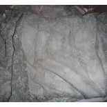 A box containing assorted vintage lace and silk undergarments to include bed jackets,