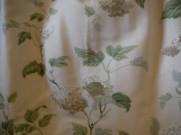 Two pairs of cotton interlined Coalfax & Fowler "New Chantilly" interlined curtains with matching