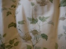 Two pairs of cotton interlined Coalfax & Fowler "New Chantilly" interlined curtains with matching