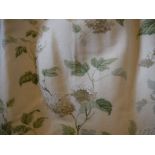 Two pairs of cotton interlined Coalfax & Fowler "New Chantilly" interlined curtains with matching