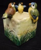 A Jerome Massier Pottery of Vallauris glazed pottery vase of square form,