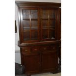 A 20th Century cherry wood dresser with moulded pediment,