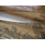 A collection of curtains to include a single cotton interlined curtain,