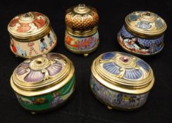 A collection of five Franklin Mint boxes from "The Faberge Music Box Collection" comprising "The