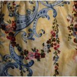 A pair of glazed cotton curtains,