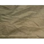 A pair of olive green cotton interlined curtains