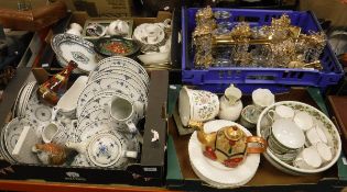 Three boxes of various china wares to include Johnson Bros.