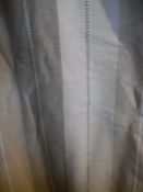 A pair of Laura Ashley cotton interlined curtains in a striped neutral palette,