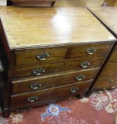 A 19th Century mahogany chest of two short over three long drawers on bracket feet,