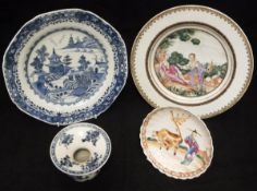 An 18th Century Chinese polychrome decorated plate,