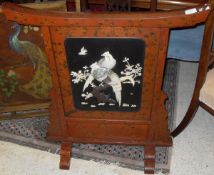 A Japanese lacquered fire screen,