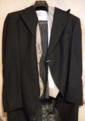 A gentleman's mourning suit by Hackett of London, the jacket (size 42S),