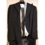 A gentleman's mourning suit by Hackett of London, the jacket (size 42S),