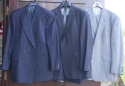 A grey wool Aquascutum suit, with jacket (size 44S) and trousers (size 38S),