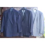 A grey wool Aquascutum suit, with jacket (size 44S) and trousers (size 38S),