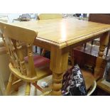 A 20th Century rectangular pine kitchen table,
