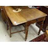 A 19th Century mahogany pembroke table on turned supports