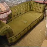 A Victorian button back Chesterfield sofa in green upholstery,