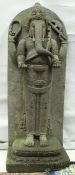 A carved natural stone figure of Indian Islamic Ganesh standing,