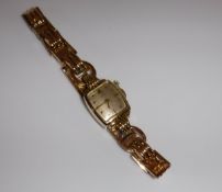 A mid 20th Century 14 carat gold cased ladies wrist watch,