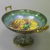 A Minton's lustre ware tazza of Kylix form,