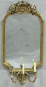 A 19th Century giltwood and gesso three branch girandole mirror,