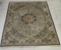 An Eastern silk carpet,