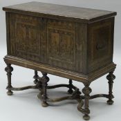 A late 17th or early 18th Century Continental marquetry and parquetry inlaid coffer of "Non-such"