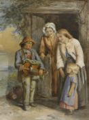 JAMES HARDY (1832-1889) "The hurdy gurdy player",