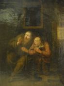 FOLLOWER OF GERRIT DOU "Two figures in an interior",