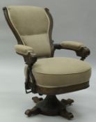 A Victorian framed adjustable armchair,