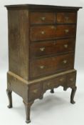 An 18th Century oak chest on stand,