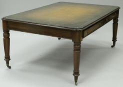 A 19th Century mahogany partner's table with leather inset top,