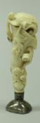 A 19th Century carved ivory seal,