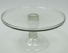 A late 18th / early 19th Century glass tazza of plain form,