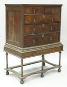 An oak chest on stand in the William and Mary taste,