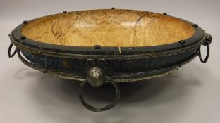 A 20th Century spalted maple bowl of large proportions,