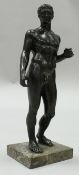 A 19th Century Continental Grand Tour bronze figure of Antinous,
