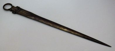 A George III silver meat skewer (possibly by William Troby, London 1815),