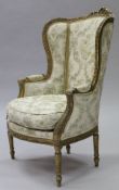A 19th Century French carved giltwood framed fauteuil IN THE MANNER OF JEAN-BAPTISTE-CALUDE SENN