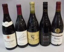 A selection of various red wines to include Te Mara Pinot Noir 2009 x 5, Chiroubles 2009 x 3,