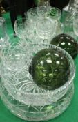 A quantity of various cut and other glassware to include four fruit bowls, two hock glasses,