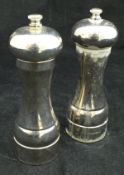 A pair of silver cased salt and peppers (by Park Green Peter Piper,