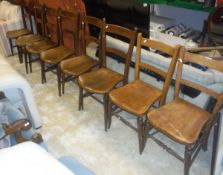 A set of six bar back kitchen chairs,