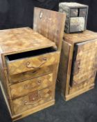 A 19th Century Japanese parquetry work decorated miniature dressing table or desk with central