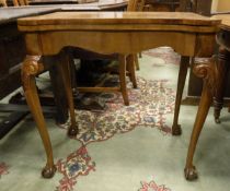 An early 20th Century walnut card table in the 18th Century manner by Epstein of London