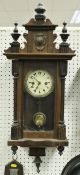 A 20th Century walnut cased Vienna type regulator wall clock,